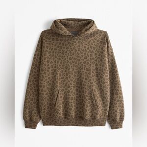 Abercrombie & Fitch Essential Popover Hoodie Leopard Cheetah 2024